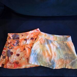 Pair of Girls Skorts - Orange Multicolor - Size 8